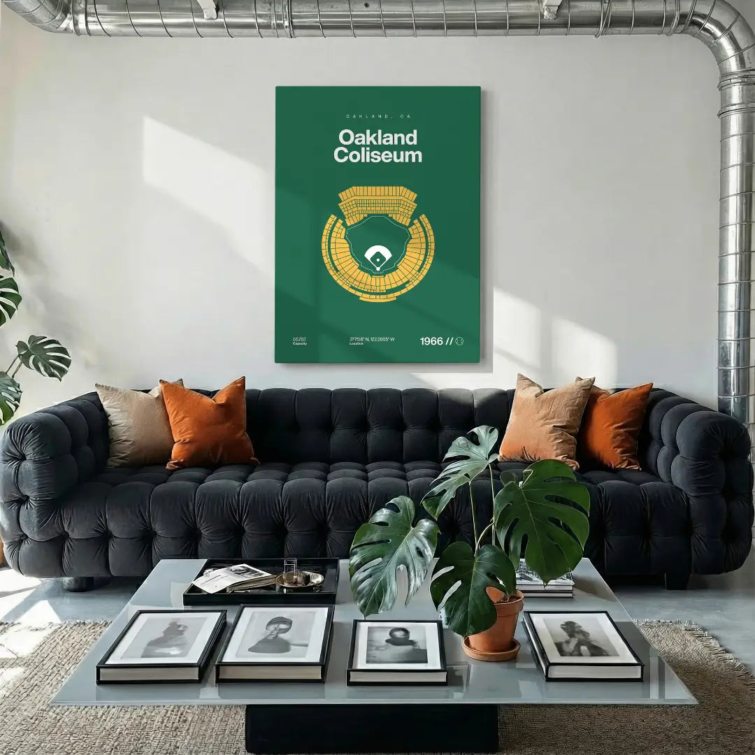 Oakland Retro Baseball Stadium Bold
